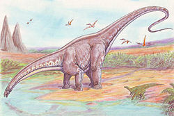 Représentation moderne d'un Apatosaurus